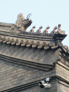 Dragon roof embellishment at white cloud temple Beijing.